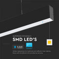 black linear hanging light with SMD LEDs
