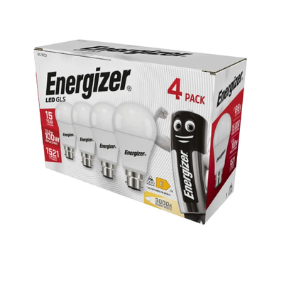 Pack of 4, Energizer 13.5w B22 Bayonet LED Bulbs, Warm White