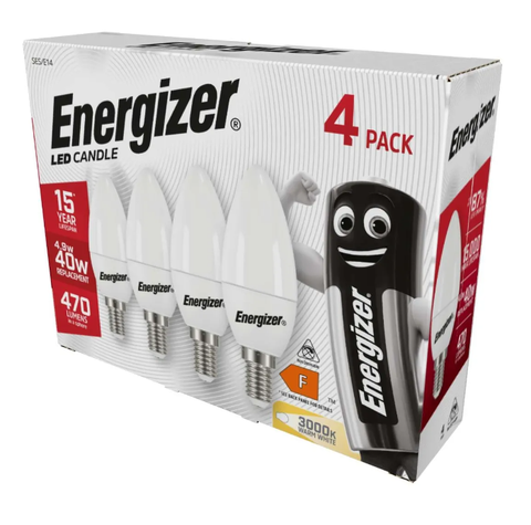 Energizer LED Candle E14 (SES) 470lm 4.9W 3,000K (Warm White)