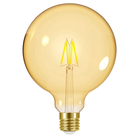Energizer LED Filament Gold G125 E27 (ES) 470lm 5W 2,200K (Warm White) Dimmable, Box of 1