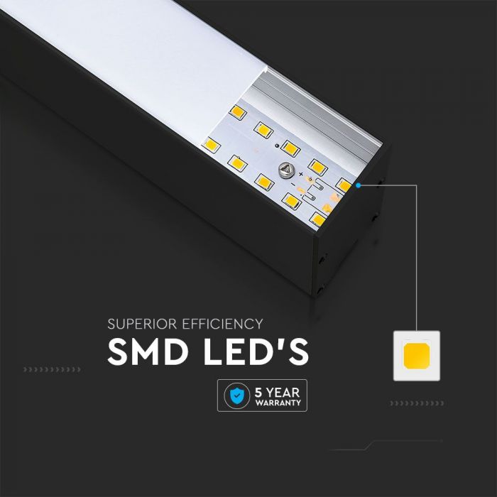black LED linear light with LED chips info