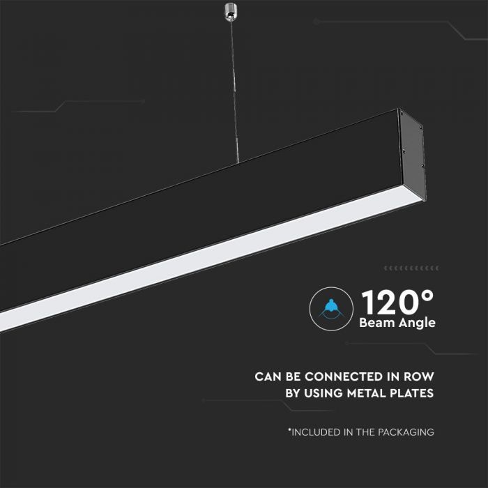 black LED linear light with beam angle info