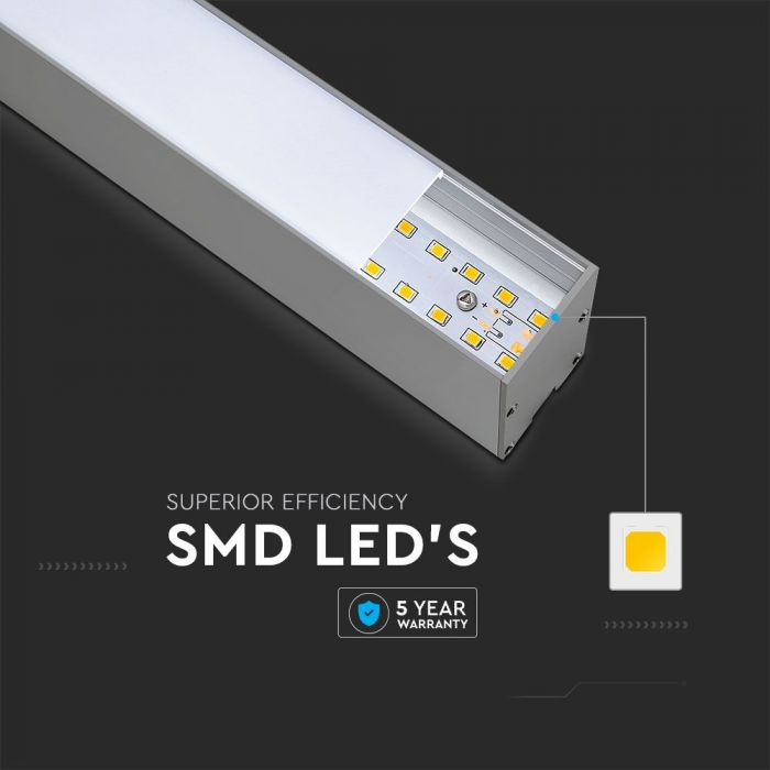 silver LED hanging light with LED  chip details