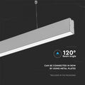 silver LED hanging light with beam angle info