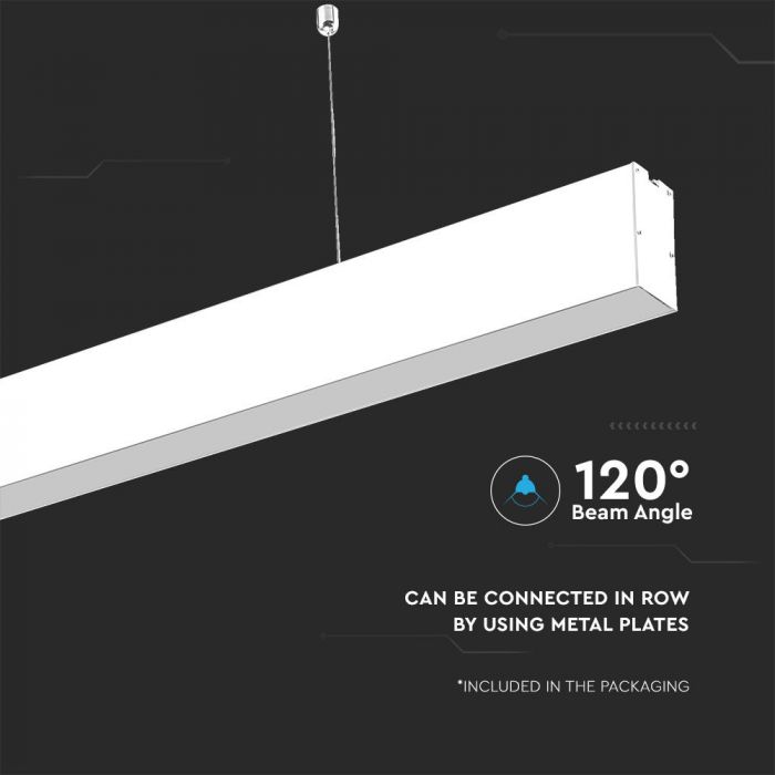 white linear LED light with beam angle info