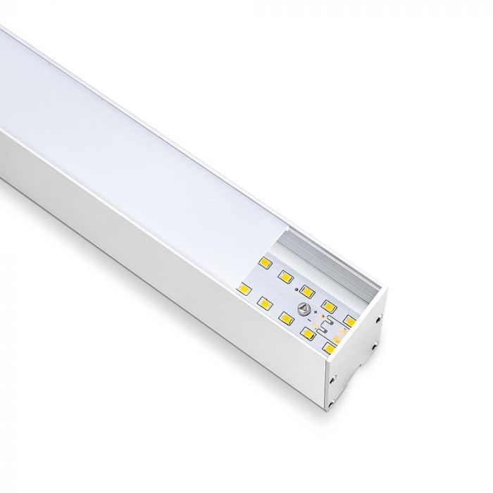 inside a white linear LED light