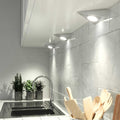 Natural White Mains Powered Triangle Under Cabinet Light, Brushed Chrome Finish  Kitchen View 1