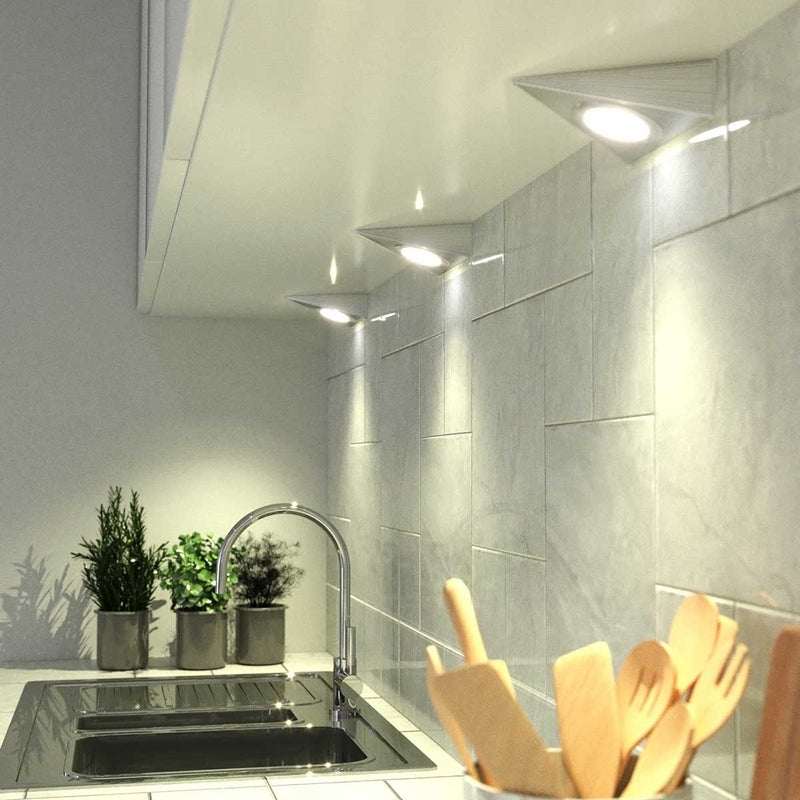 Warm White Mains Powered Triangle Under Cabinet Light