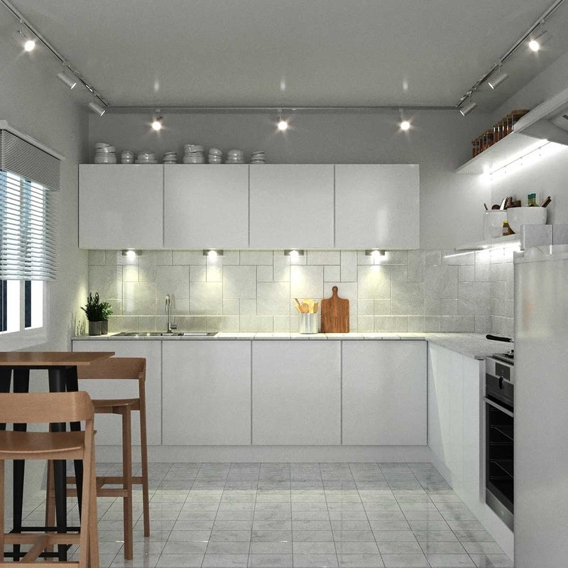 Warm White Brushed Chrome Finish Mains Powered Triangle Under Cabinet Light
