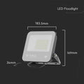 V-Tac - 23217 - 50w LED Flood Lights with Samsung Chips, 6500K - Dimensions