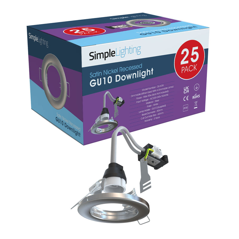 25 Pack Brushed Chrome Downlights