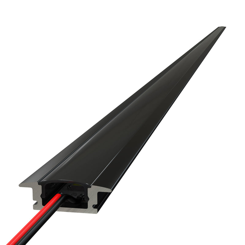 recessed black LED profile with strip light