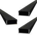 pack of 3 black surface-mounted LED profiles