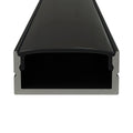 opening of a black surface-mounted LED profile