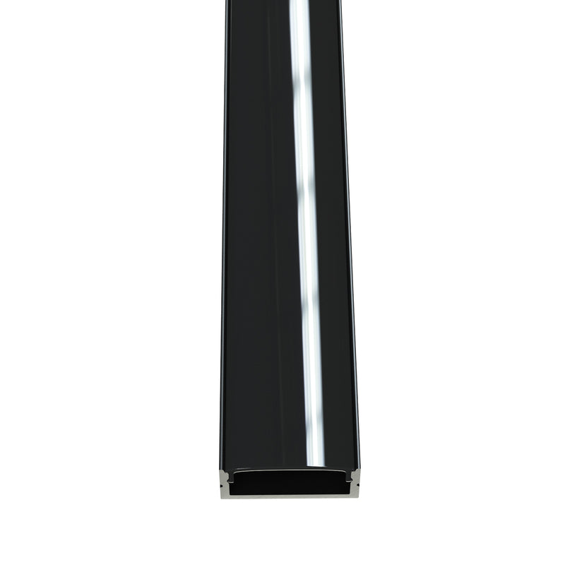 top of a black surface-mounted LED profile