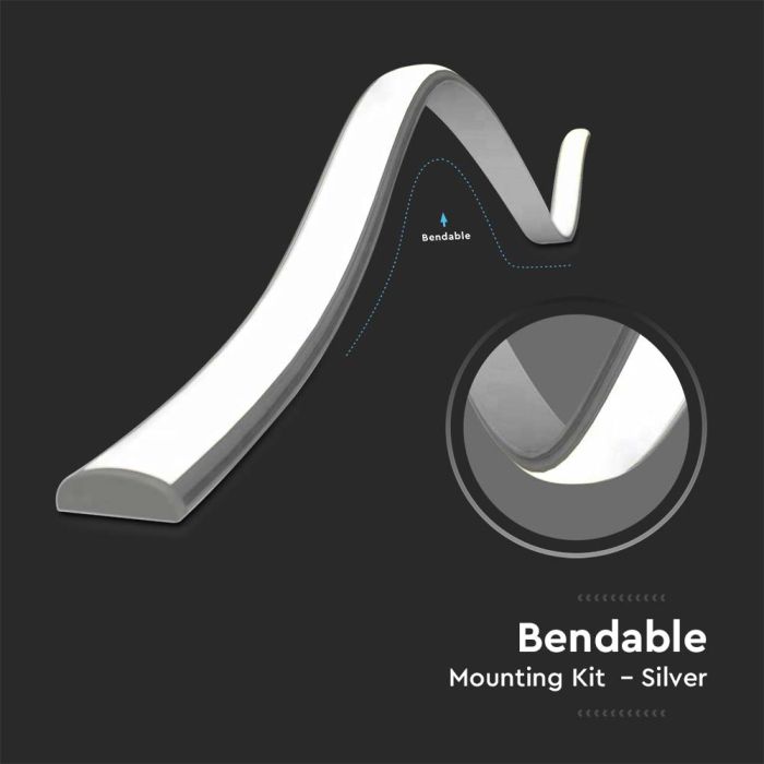 bendable aluminium profile with silver finish