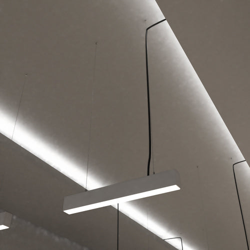 2FT (60cm) LED Linear Light – Suspended Mount, White Finish - Natural White Light