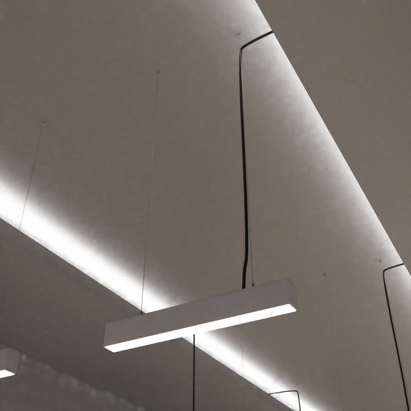 2FT (60cm) LED Linear Light – Suspended Mount, White Finish - Natural White Light