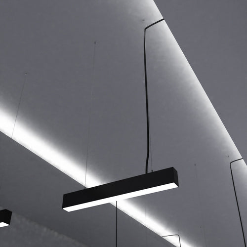 2FT (60cm) LED Linear Light – Suspended Mount, Black Finish - Cool White Light