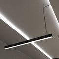 Suspended 5FT (150cm) LED Linear Light with a Black Finish in natural white light
