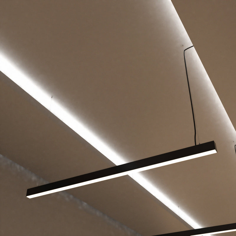 6FT (180cm) LED Linear Light, Suspended Mount, Black - Natural White Light