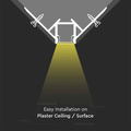 2m Silver Plaster-In, LED Aluminium Profile black schematic diagram (close-up)