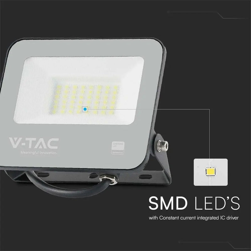 black background 30w LED floodlight and close up of LED node