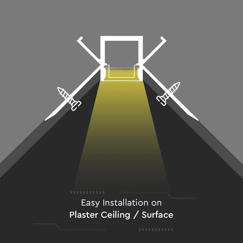 installation of a silver LED aluminium profile