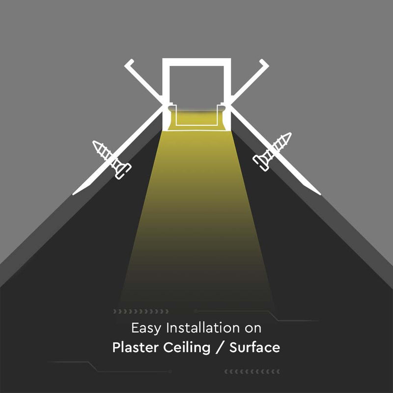 installation of a silver LED aluminium profile