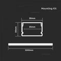 LED profile dimensions, white text on dark background.