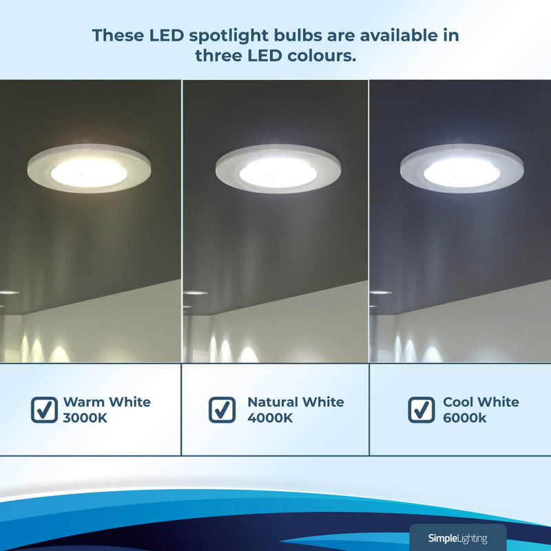 5w GU10 bulb with colour temperature options