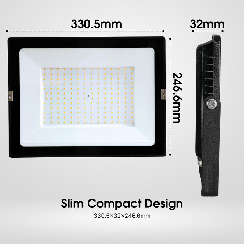 150W Eco Flood LED Outdoor Light – 6500K Cool White - Slim Compact Design