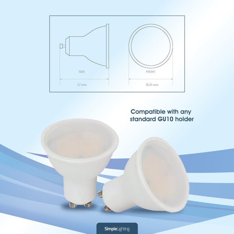 GU10 bulb with dimensions