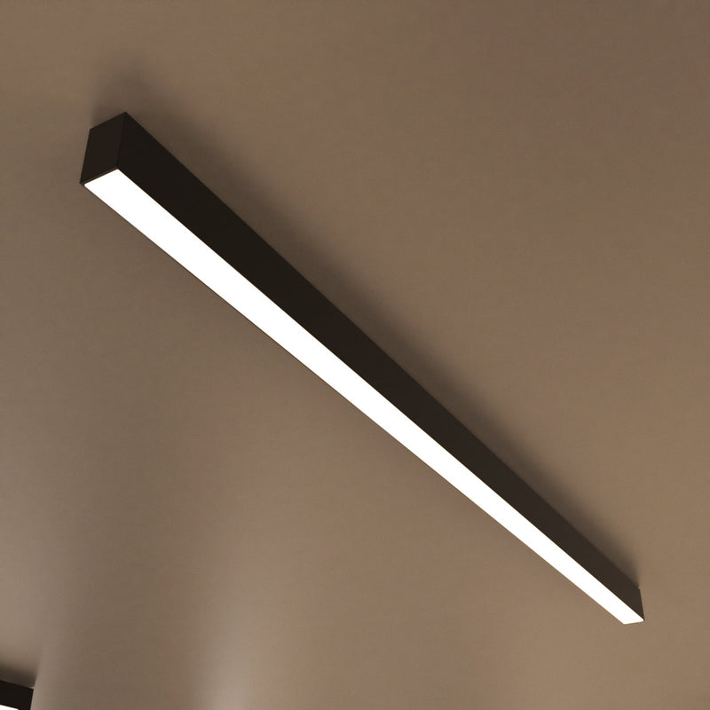 6FT (180cm) LED Linear Light, Surface Mount, Black - Warm White Light