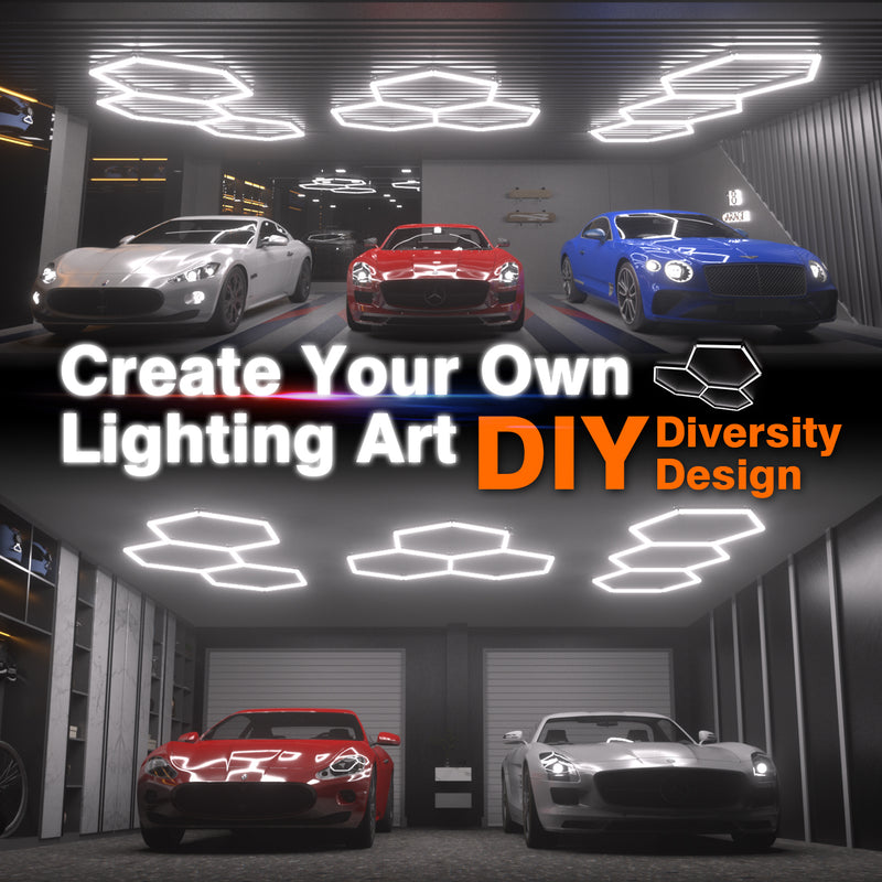 3 x Hexagon LED Light Kit - Cool White, White Finish (5 Year Warranty)