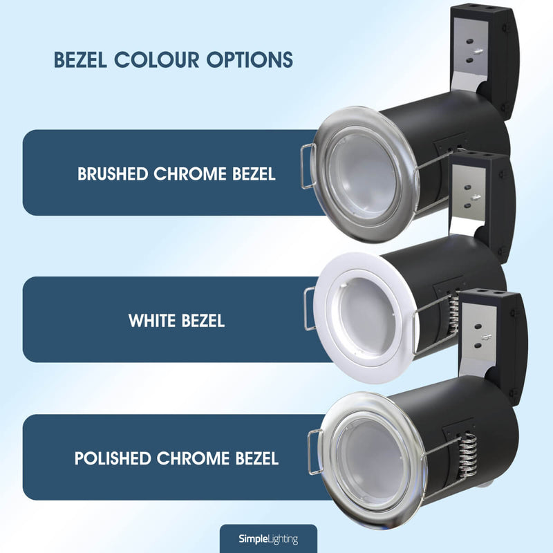 Die-Cast, Fire Rated LED Downlight, GU10, Dimmable, Twist and Lock. Choice of colours.