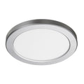Silver bezel Discus LED downlight on a white background.