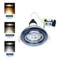 Recessed GU10 Pressed Steel Tilt Downlight in Satin Chrome