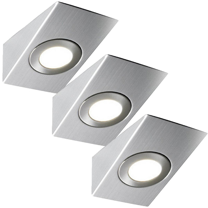 3 Pack Of Wedge Shaped LED Under Cabinet Lights With A 8W Driver