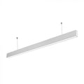 40W LED Linear Hanging Suspension Light (6400K) close up 6 (behind white background).