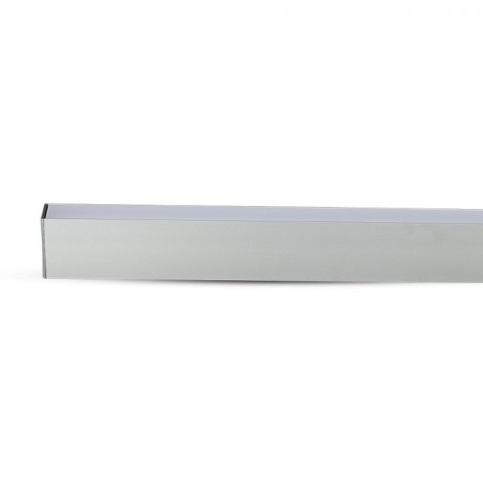 40W LED Linear Hanging Suspension Light (6400K) close up 3 (behind white background).