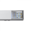 40W LED Linear Hanging Suspension Light (Silver) close up 5 (behind white background).