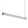 40W LED Linear Hanging Suspension Light (Silver) close up 6 (behind white background).