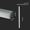 40W LED Linear Hanging Suspension Light (Silver) dimensions.