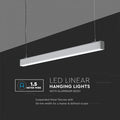 40W LED Linear Hanging Suspension Light (Silver) | Aluminium Body and 1.5-Metre Wire