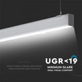 40W LED Linear Hanging Suspension Light (Silver) | UGR<19, Minimum Glare