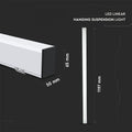 40W LED Linear Hanging Suspension Light (White) dimensions