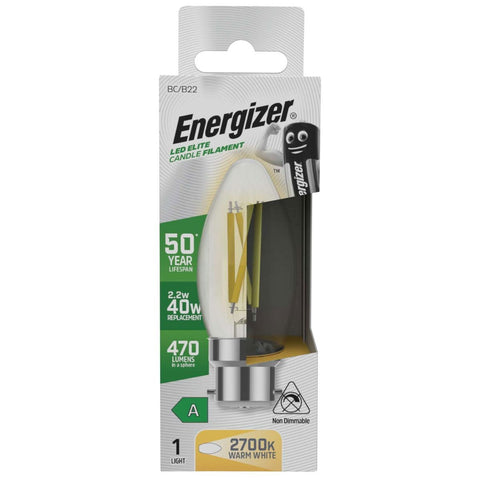 B22 2.2w Candle LED Filament Bulb, 2700K