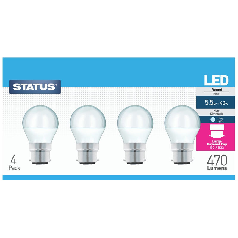4 pack of LED golf bulb in cool white light