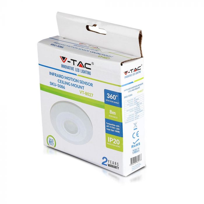packaging of a white slimline PIR sensor